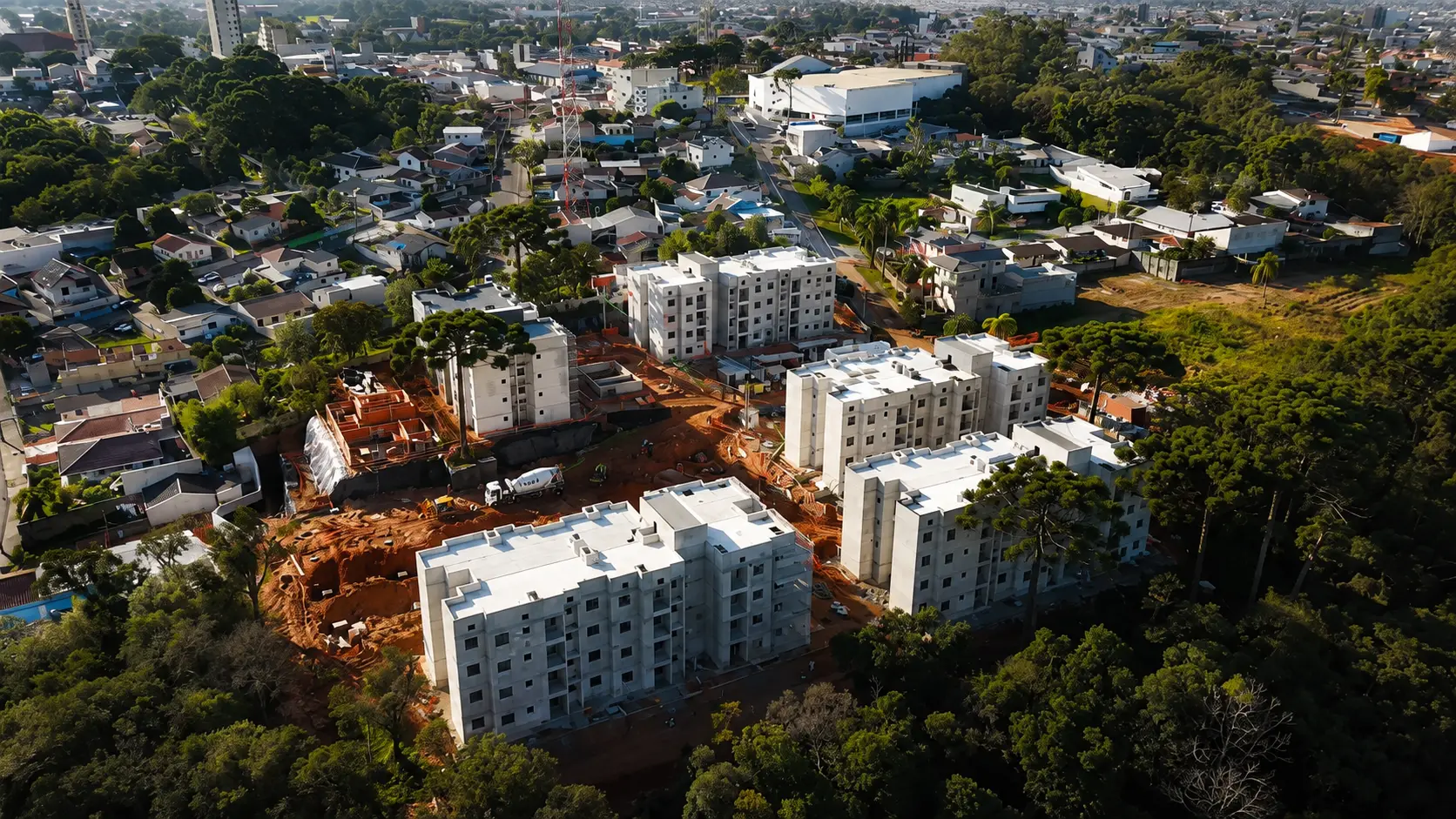 Foto do progresso da obra