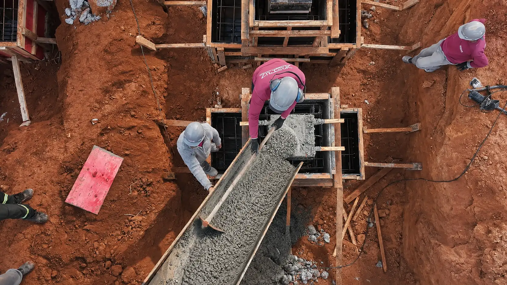 Foto do progresso da obra